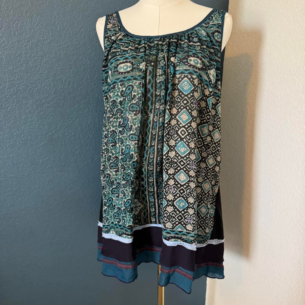 Anthropologie Boho Paisley Indie Tunic Tank,‎ Medium